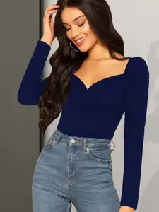 Dream Beauty Fashion Women Solid Sweetheart Neck Top