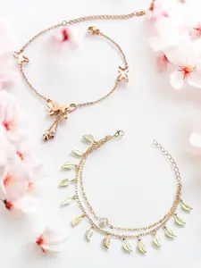 fabula Gold Plated Pearls Anklet