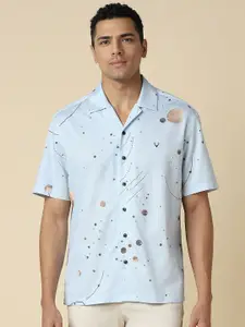 Allen Solly Men Classic Cuban Collar Abstract Printed Cotton Casual Shirt