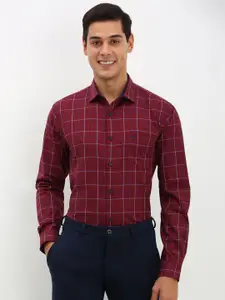 Allen Solly Men Spread Collar Checked Cotton Slim Fit Formal Shirt