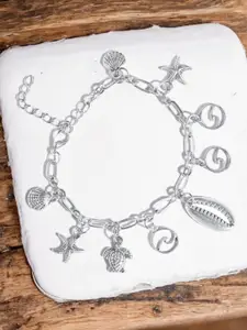 fabula Silver-Plated Oxidised Anklet