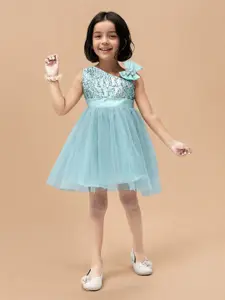 Toonyport Embellished Net Fit & Flare Dress