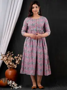 Mialo fashion Women Printed Feeding Ethnic Dresses