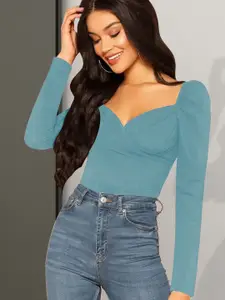 Dream Beauty Fashion Women Solid Sweetheart Neck Top