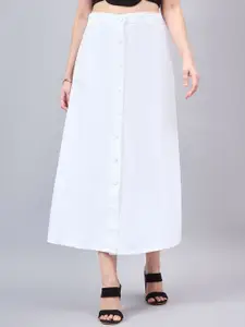 Style Quotient Pure Cotton A-Line Maxi Denim Skirt