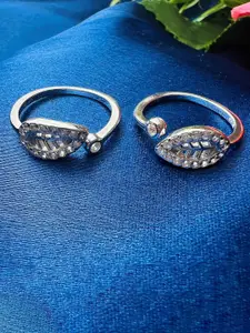 Arte Jewels Sterling Silver Cubic Zirconia Toe Rings