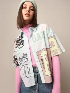 ONLY Women Spread Collar Abstract Printed Casual Shirt