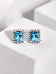 Voylla Rhodium-Plated American Diamond Studs