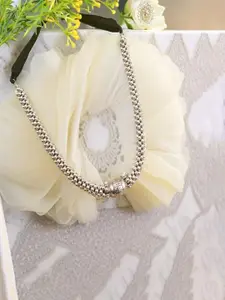 UNIVERSITY TRENDZ Silver-Plated Oxidised Kolhapuri Necklace
