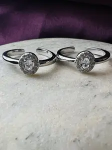 Arte Jewels Sterling Silver Cubic Zirconia Toe Rings