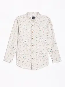 Allen Solly Junior Boys Spread Collar Floral Printed Cotton Slim Fit Casual Shirt
