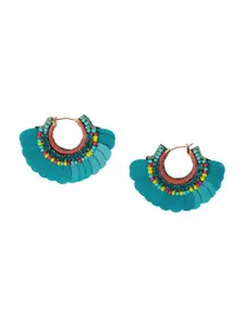 Accessorize Stone Studded & Beaded Circular Hoop Earrings