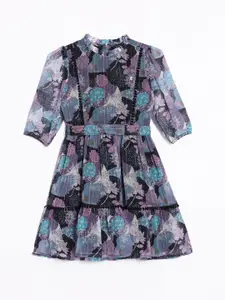 Allen Solly Junior Floral Printed Pure Cotton Fit & Flare Dress
