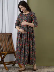 Mialo fashion Women Printed Flared Feeding Ethnic Dresses