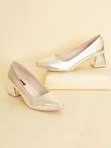 Sherrif Shoes Women Pointed Toe Block Pumps