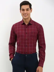 Allen Solly Men Spread Collar Checked Cotton Slim Fit Formal Shirt