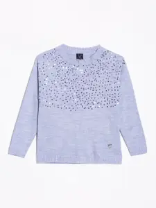 Allen Solly Junior Girls Embroidered Pullover with Embellished Detail