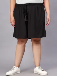 Indietoga Women Plus Size Solid Shorts