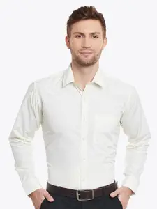 English Navy Men Solid Wrinkle Free Slim Fit Formal Shirt