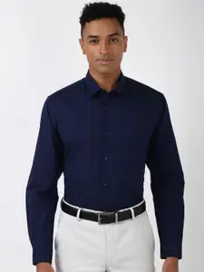 Peter England Men Spread Collar Striped Polycotton Formal Shirt