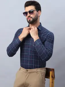Indian Needle Men Classic Checked Cotton Formal Shirt