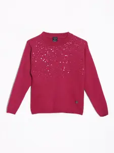 Allen Solly Junior Girls Embroidered Pullover with Embellished Detail