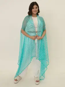 Swadeshi Shringaar Leheriya Printed Longline Cape Shrug