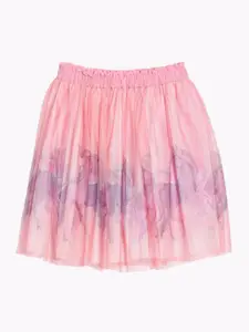 Allen Solly Junior Girls Printed Pure Cotton A-Line Knee-Length Skirt