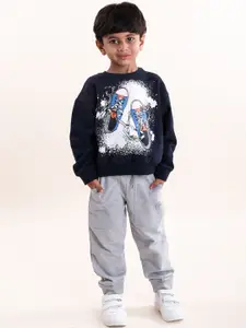 KiddoPanti Boys Printed Long Sleeves Sweatshirt & Joggers