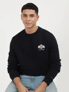 Tommy Hilfiger Men Embroidered Solid Cotton Sweatshirt