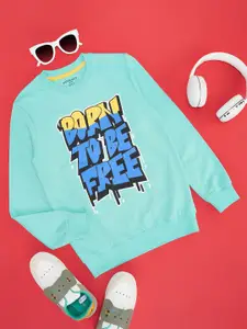 Pantaloons Junior Boys Typography Printed Cotton Sweatshirt