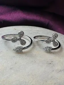 Arte Jewels Sterling Silver Cubic Zirconia Toe Rings