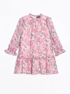 Allen Solly Junior Girls Bell Sleeve Floral A-Line Dress
