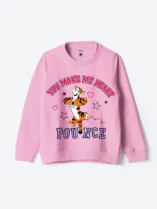 YK Disney Girls Printed Round Neck Long Sleeves Sweatshirt