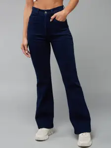 DOLCE CRUDO Women Bootcut High Rise Clean Look Stretchable Shaping Denim Jeans