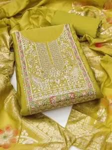 Peachmode Floral Embroidered Sequinned Unstitched Dress Material