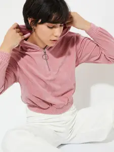 Max ALAYA F x URB_N Women Solid Hooded Sweatshirt