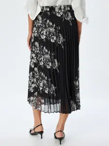 Koton Women Printed Pleated A-Line Midi Skirt