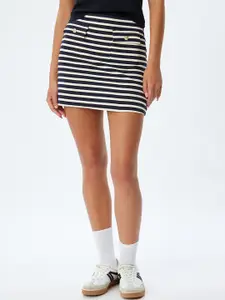 Koton Women Striped A-Line Mini Skirt