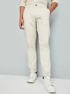 max Men Cotton Regular Fit Mid-Rise Formal Trousers