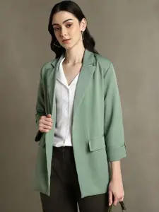 DL Woman Notched Lapel Front Open Blazers