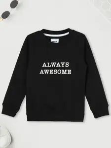 max Girls Cotton Typography Printed Sweatshirt