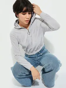 max ALAYA F x URB_N Women Solid Hooded Sweatshirt