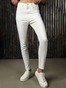 High Star Women Comfort Skinny Fit High-Rise Heavy Fade Stretchable Jeans