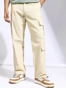 HIGHLANDER Men Solid Elasticated Straight Fit Cargo Pant