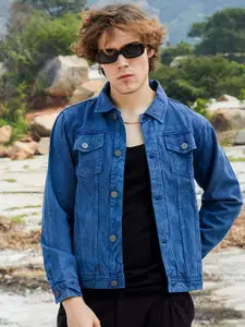 Campus Sutra Men Windcheater Denim Jacket