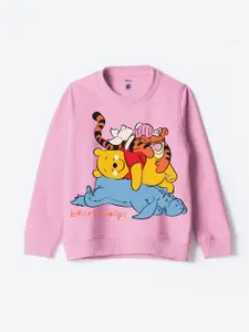 YK Disney Girls Cotton Printed Sweatshirt
