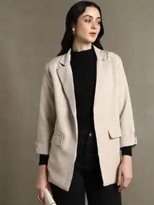 DL Woman Notched Lapel Front Open Blazers