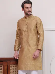 Anouk Ethnic Motifs Woven Design Cotton Straight Kurta