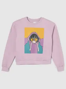 max Girls Graphic Printed Sweatshirt